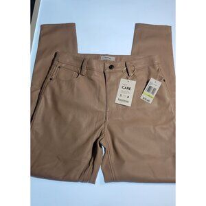 Vegan Faux Leather Pants Kensie jeans sz 4/28 Mid Rise Straight Leg Makeup